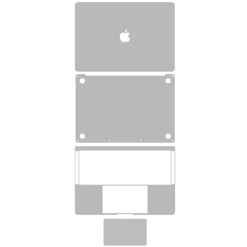 4v1 (Top, Bottom, Keyboard, Trackpad) Skin pro MacBook Pro 15" A1990 (2018-2019) / A1707 (2016-2017) (vesmírně šedá)