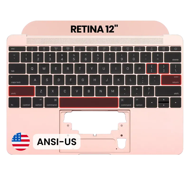 Top case s klávesnice (ansi us) a mikrofonem pro MacBook 12" A1534 (2016-2017) (originál, nový) (růžově zlatá)