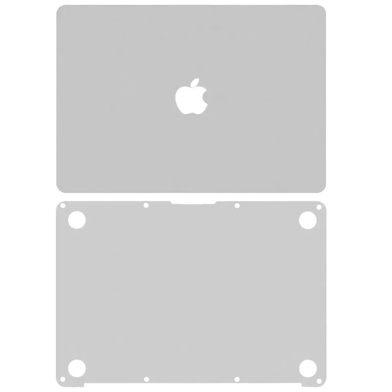 2v1 (Top, Bottom) Skin pro MacBook 12" A1534 (2015-2017) (stříbrná)