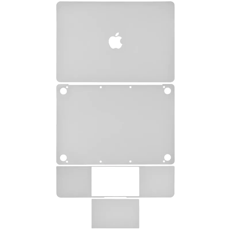 4v1 (Top, Bottom, Keyboard, Trackpad) Skin pro MacBook 12" A1534 (2015-2017) (stříbrná)