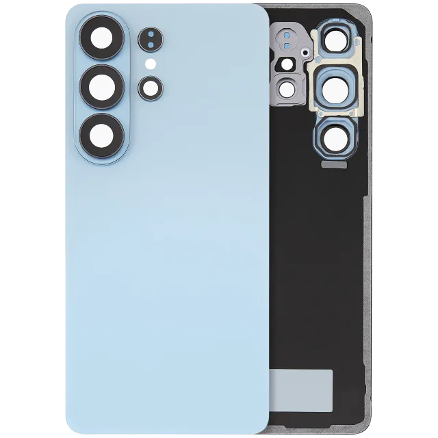 Zadní sklo se sklíčkem kamery pro Samsung Galaxy S26 Ultra (Aftermarket Plus) (nebesky modrá)