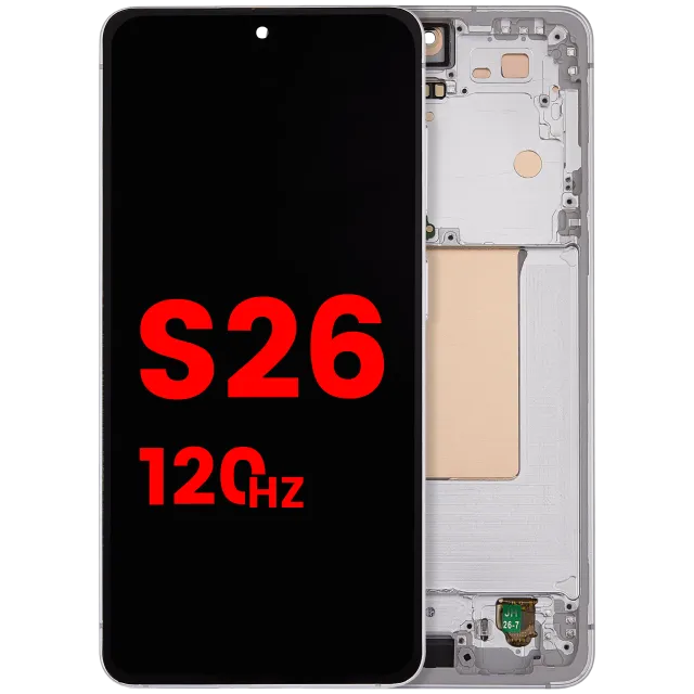 OLED displej s rámečkem pro Samsung Galaxy S26 5G (US & International) (Aftermarket Plus) (120 Hz) (bílá)