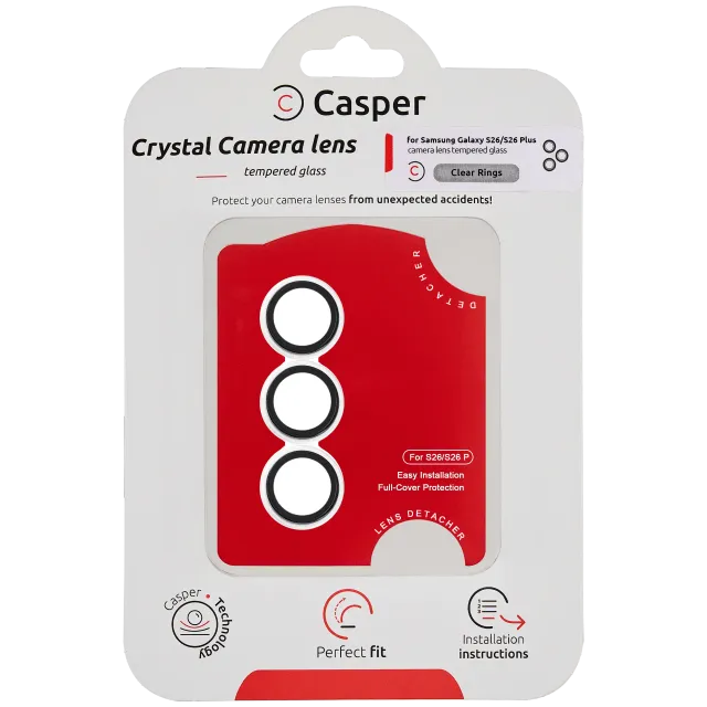 Ochrana objektivu Casper pro Samsung Galaxy S26 / S26 Plus (Clear Rings)