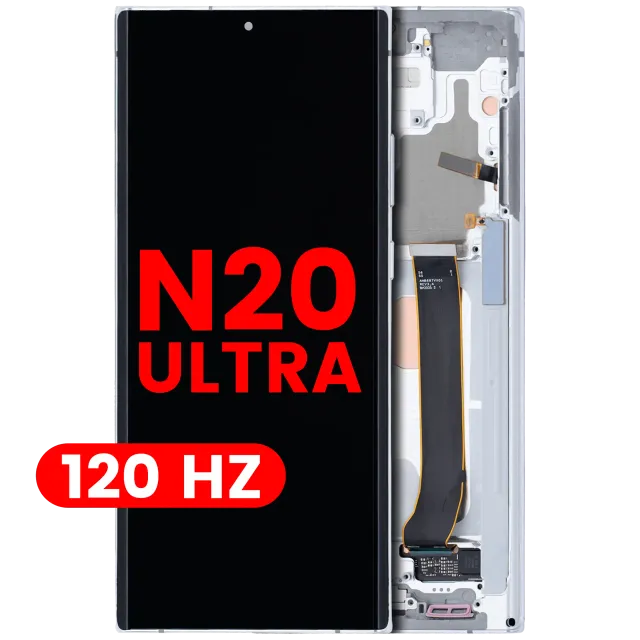 OLED displej s rámečkem pro Samsung Galaxy Note 20 Ultra 5G (Aftermarket Plus) (120 Hz) (Mystic White)