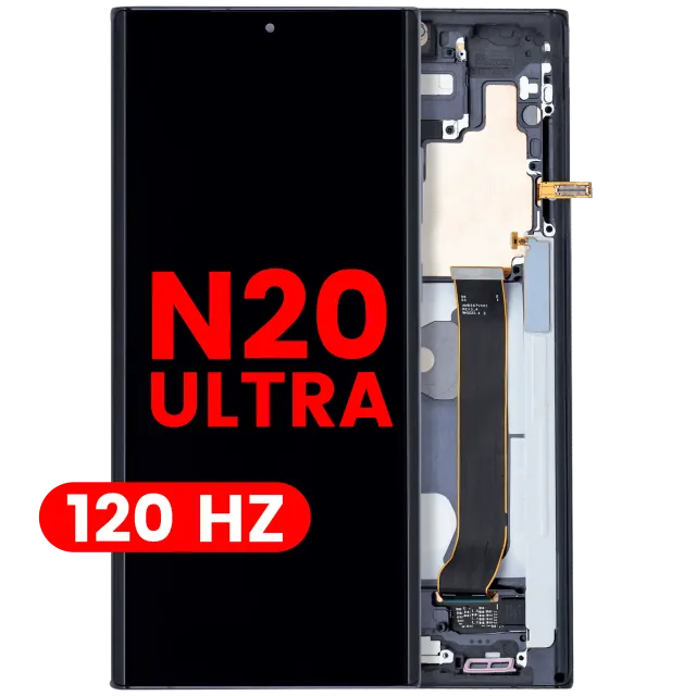 OLED displej s rámečkem pro Samsung Galaxy Note 20 Ultra 5G (Aftermarket Plus) (120 Hz) (Mystic Black)