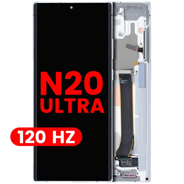 OLED displej s rámečkem pro Samsung Galaxy Note 20 Ultra 5G (Aftermarket Pro) (120 Hz) (Mystic White)