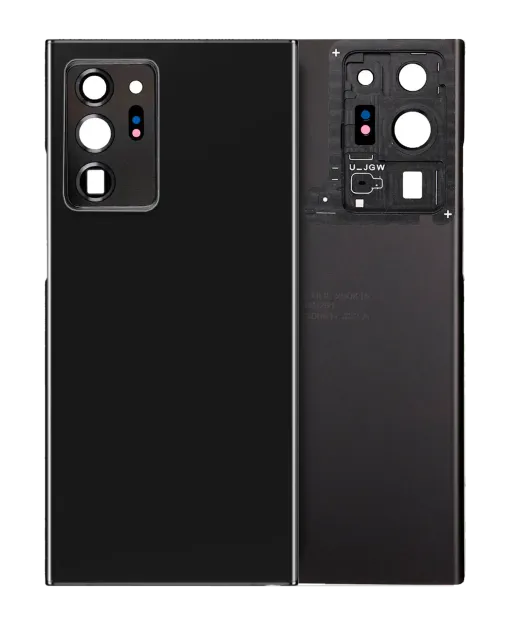 Zadní sklo se sklíčkem kamery pro Samsung Galaxy Note 20 Ultra (bez loga) (Aftermarket Plus) (Mystic Black)
