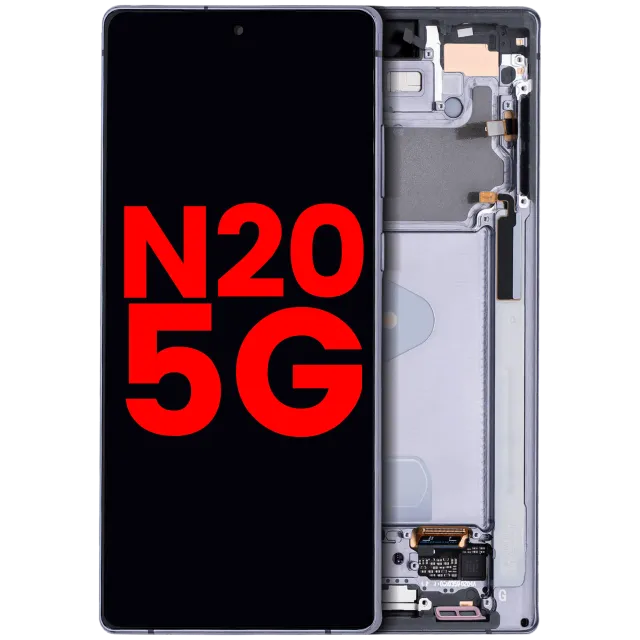 OLED displej s rámečkem pro Samsung Galaxy Note 20 5G (Aftermarket Plus) (Mystic Gray)
