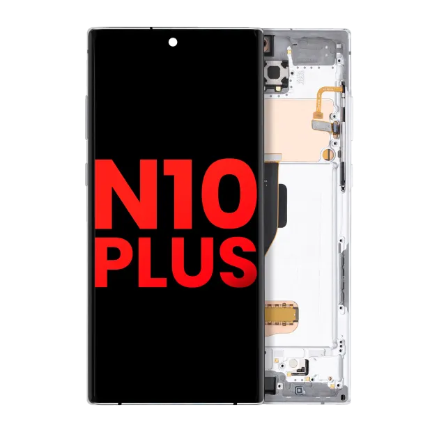 OLED displej s rámečkem pro Samsung Galaxy Note 10 Plus / 5G (Aftermarket Plus) (Aura White)