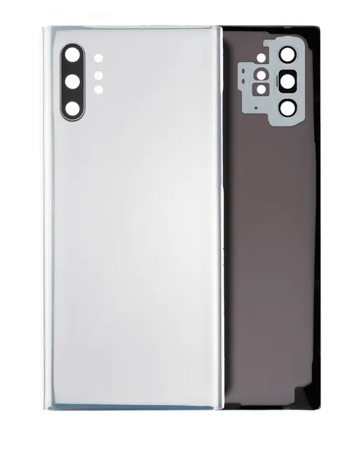 Zadní sklo se sklíčkem kamery pro Samsung Galaxy Note 10 Plus / 5G (bez loga) (Aftermarket Plus) (Aura Glow / Silver)