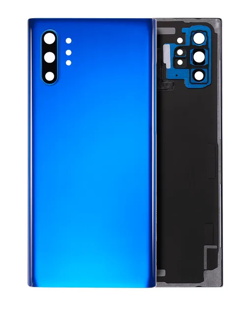 Zadní sklo se sklíčkem kamery pro Samsung Galaxy Note 10 Plus / 5G (bez loga) (Aftermarket Plus) (Aura Blue)