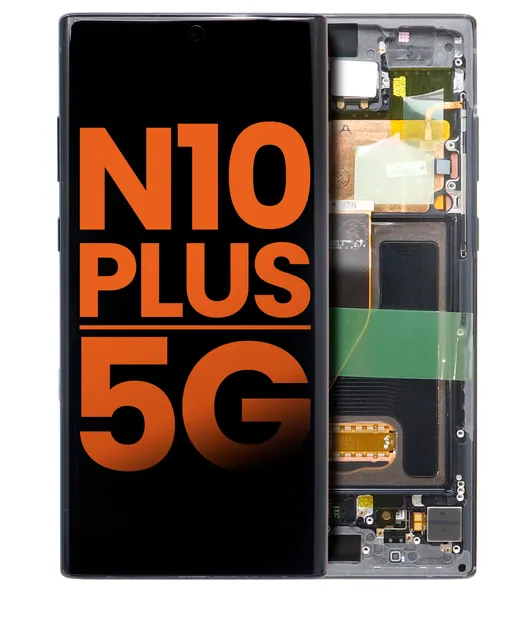OLED displej s rámečkem pro Samsung Galaxy Note 10 Plus / 5G (kosmetická vada, stav B) (Aura Black)