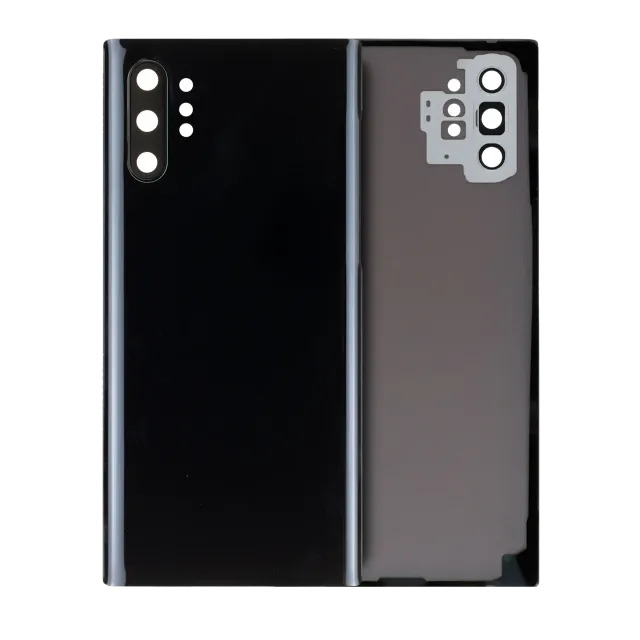 Zadní sklo se sklíčkem kamery pro Samsung Galaxy Note 10 Plus / 5G (bez loga) (Aftermarket Plus) (Aura Black)