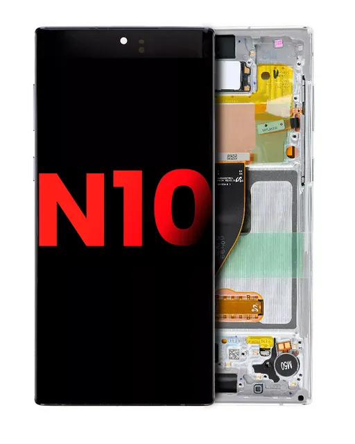 OLED displej s rámečkem pro Samsung Galaxy Note 10 (Aftermarket Plus) (Aura White)