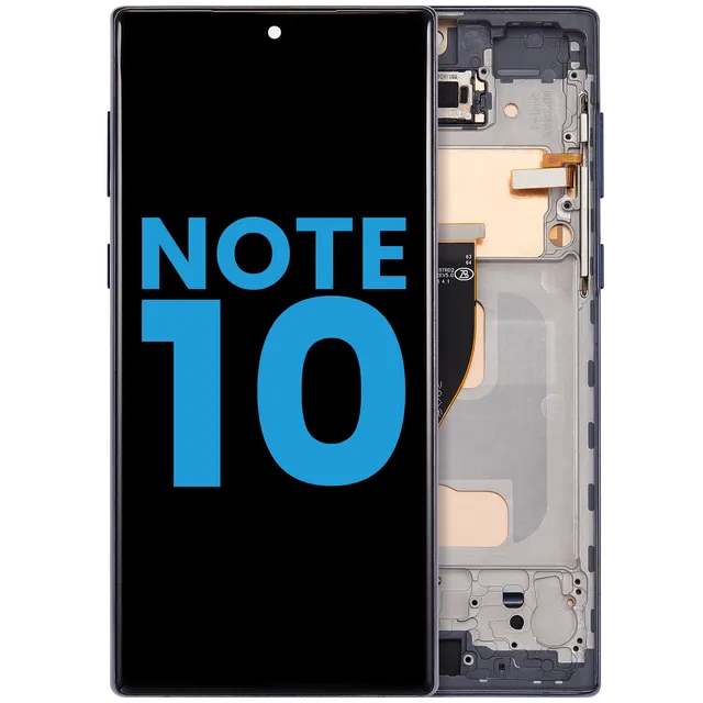 LCD displej s rámečkem (Without FingerPrint Sensor) pro Samsung Galaxy Note 10 (US & International) (Aftermarket: Incell) (Aura Black)