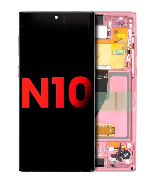 OLED displej s rámečkem pro Samsung Galaxy Note 10 (Aftermarket Plus) (Aura Pink)