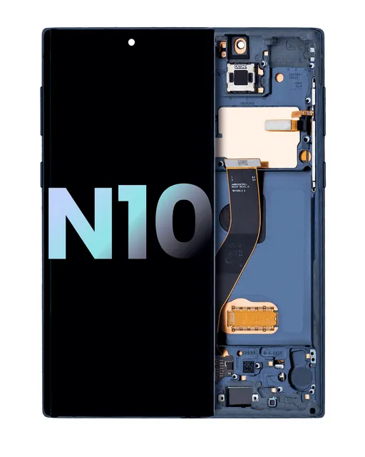 OLED displej s rámečkem pro Samsung Galaxy Note 10 (Service Pack) (Aura Glow / Silver)