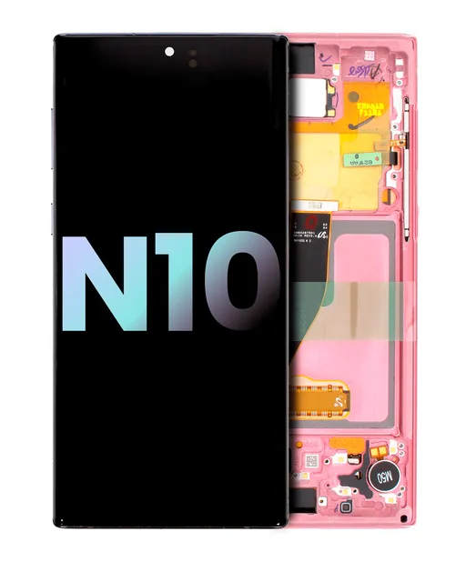 OLED displej s rámečkem pro Samsung Galaxy Note 10 (Service Pack) (Aura Pink)