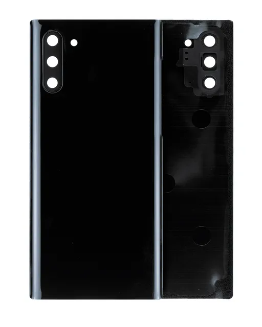 Zadní sklo se sklíčkem kamery pro Samsung Galaxy Note 10 (bez loga) (Aftermarket Plus) (Aura Black)