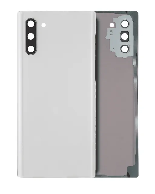 Zadní sklo se sklíčkem kamery pro Samsung Galaxy Note 10 (bez loga) (Aftermarket Plus) (Aura White)