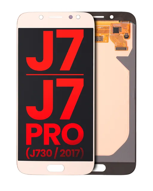 OLED displej bez rámečku pro Samsung Galaxy J7 / J7 Pro (J730 / 2017) (Aftermarket Plus) (zlatá)