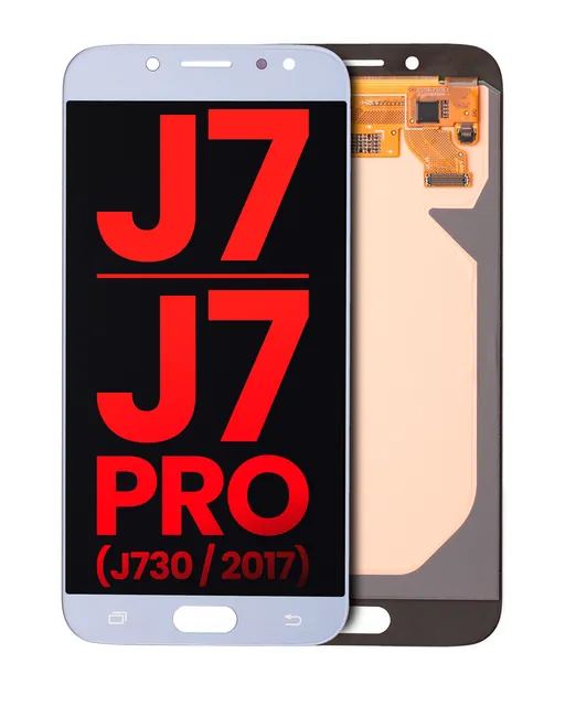 OLED displej bez rámečku pro Samsung Galaxy J7 / J7 Pro (J730 / 2017) (Aftermarket Plus) (modrá / šedá)