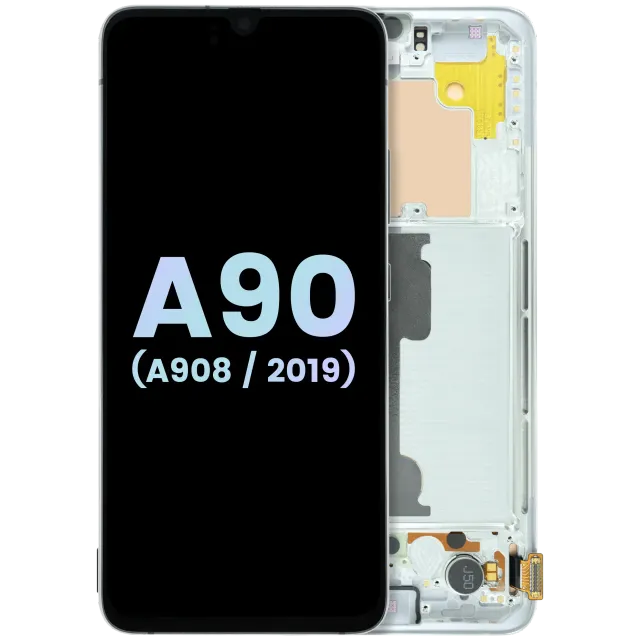 OLED displej s rámečkem pro Samsung Galaxy A90 5G (A908 / 2019) (Service Pack) (bílá)