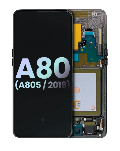 OLED displej s rámečkem pro Samsung Galaxy A80 (A805 / 2019) (Service Pack) (černá)
