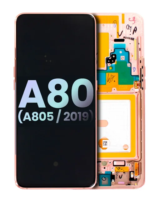 LCD displej s rámečkem pro Samsung Galaxy A80 (A805 / 2019) (Service Pack) (Angel Gold)