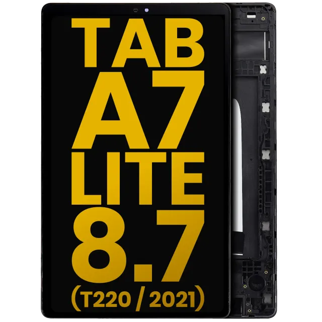 LCD displej s rámečkem pro Samsung Galaxy Tab A7 Lite 8.7" (2021) (T220) (verze WiFi) (repasovaný) (černá)
