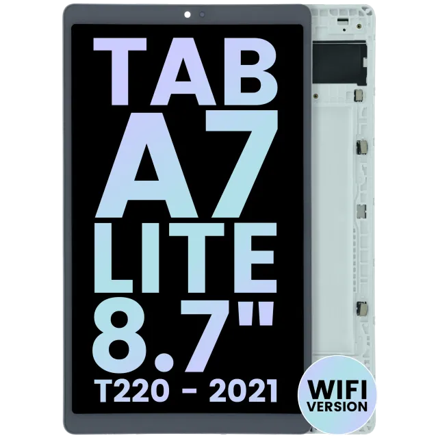 LCD displej s rámečkem pro Samsung Galaxy Tab A7 Lite WiFi (T220) (Service Pack) (bílá)