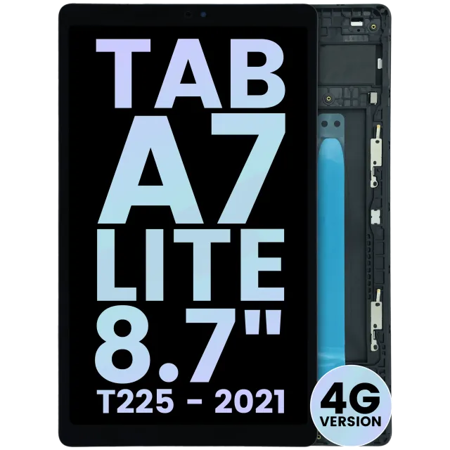 LCD displej s rámečkem pro Samsung Galaxy Tab A7 Lite 4G (2021) (T225) (Service Pack) (černá)