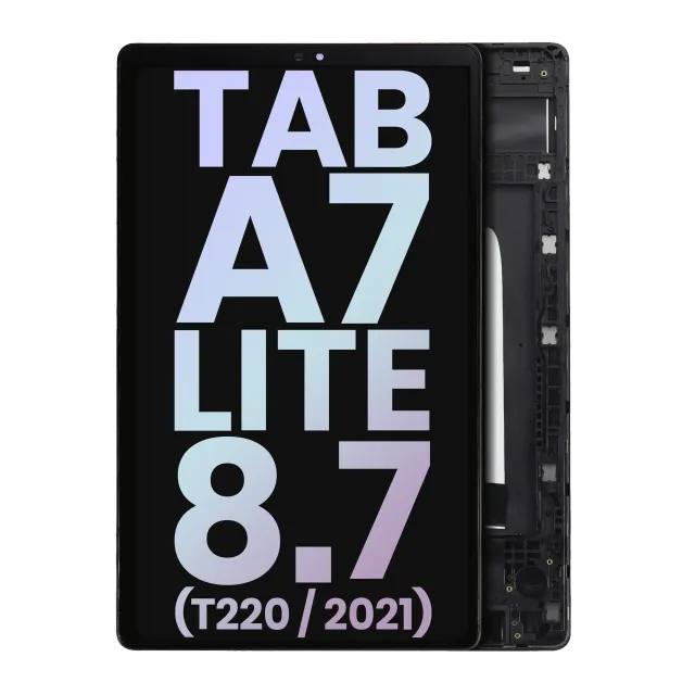 LCD displej s rámečkem pro Samsung Galaxy Tab A7 Lite 8.7" (2021) (T220) (verze WiFi) (Service Pack) (černá)