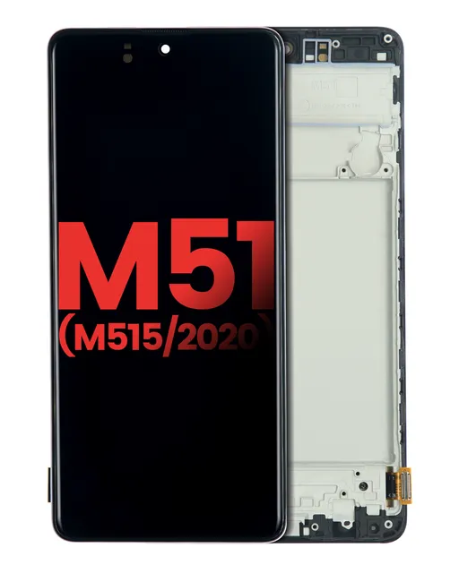 OLED displej s rámečkem pro Samsung Galaxy M51 (M515 / 2020) (Aftermarket Plus) (Celestial Black)