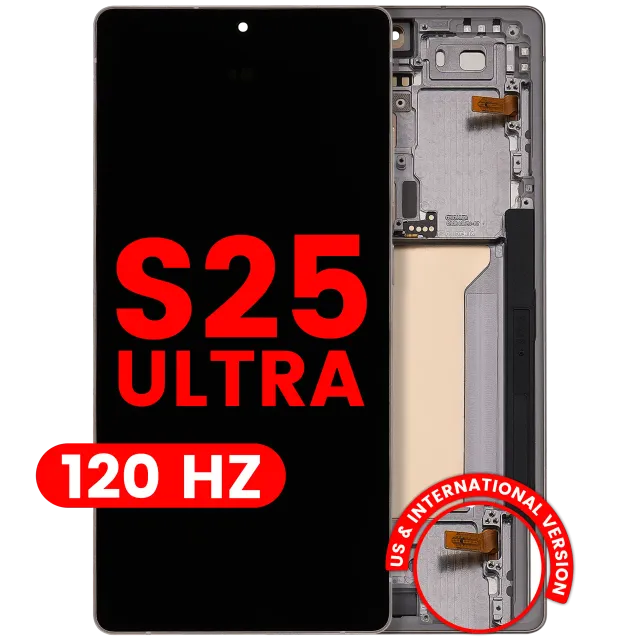 OLED displej s rámečkem pro Samsung Galaxy S25 Ultra 5G (US & International) (Aftermarket Plus) (120 Hz) (Titanium Pink Gold / Jade Green / Grey)