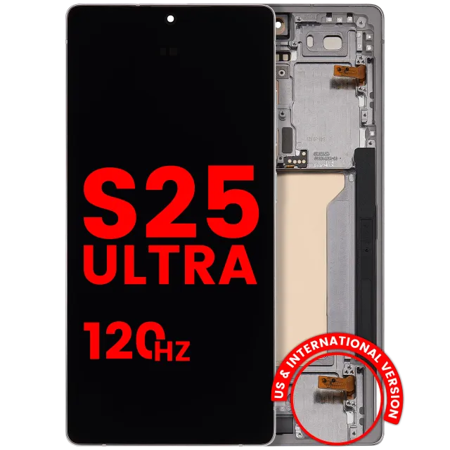 OLED displej s rámečkem pro Samsung Galaxy S25 Ultra 5G (US & International) (Aftermarket Pro) (120 Hz) (Titanium White Silver)