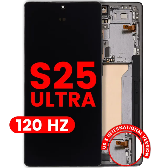 OLED displej s rámečkem pro Samsung Galaxy S25 Ultra 5G (US & International) (Aftermarket Plus) (120 Hz) (Titanium Jet Black)