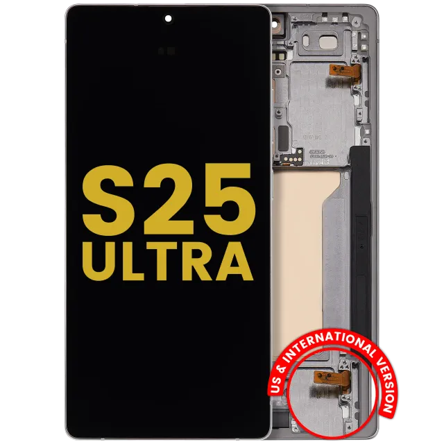 OLED displej s rámečkem pro Samsung Galaxy S25 Ultra 5G (US & International) (repasovaný) (Titanium White Silver)
