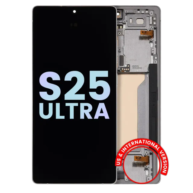 OLED displej s rámečkem pro Samsung Galaxy S25 Ultra 5G (US & International) (Service Pack) (Titanium White Silver)