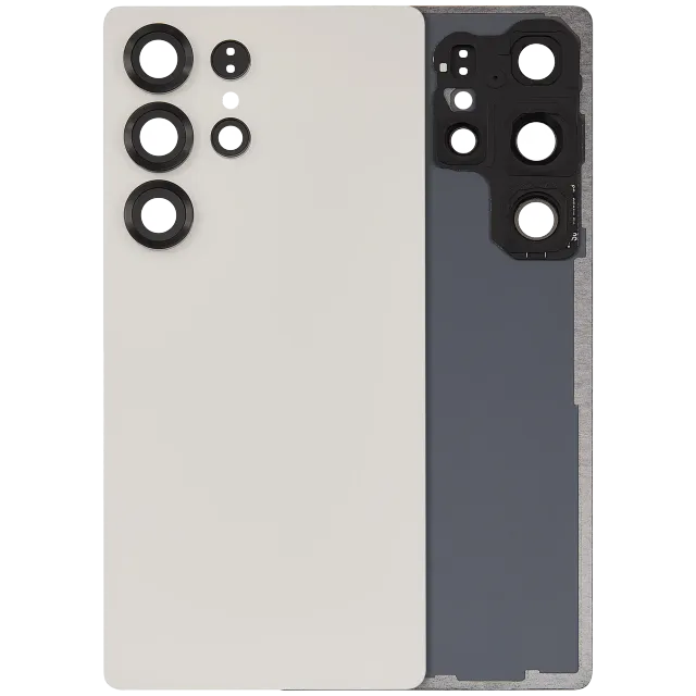Zadní sklo se sklíčkem kamery pro Samsung Galaxy S25 Ultra 5G (bez loga) (Aftermarket Plus) (Titanium Pink Gold)