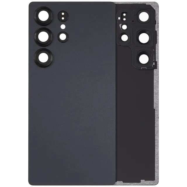 Zadní sklo se sklíčkem kamery pro Samsung Galaxy S25 Ultra 5G (bez loga) (Aftermarket Plus) (Titanium Jet Black)