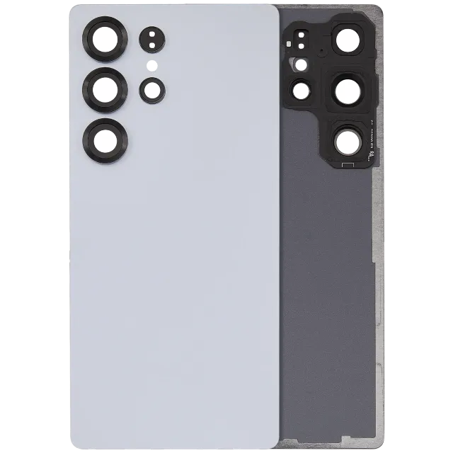 Zadní sklo se sklíčkem kamery pro Samsung Galaxy S25 Ultra 5G (bez loga) (Aftermarket Plus) (Titanium Silver Blue)