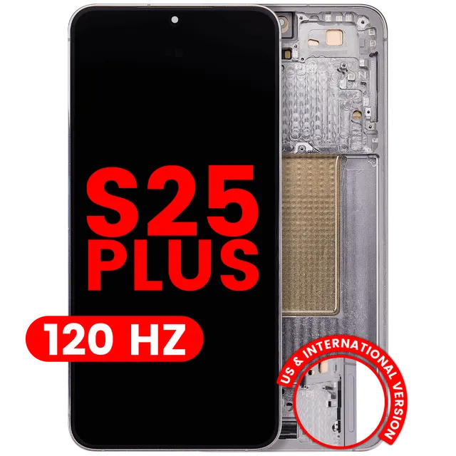 OLED displej s rámečkem pro Samsung Galaxy S25 Plus 5G (US & International Version) (Aftermarket Plus) (120 Hz) (Silver Shadow)