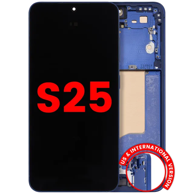 OLED displej s rámečkem pro Samsung Galaxy S25 5G (US & International) (Aftermarket Plus) (Navy)
