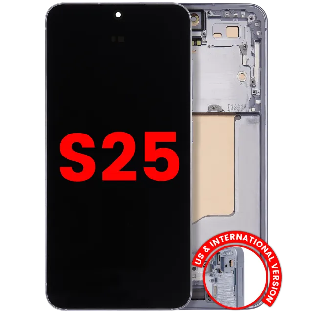 OLED displej s rámečkem pro Samsung Galaxy S25 5G (US & International) (Aftermarket Plus) (Icy Blue)