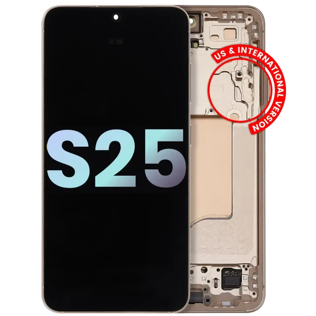 OLED displej s rámečkem pro Samsung Galaxy S25 5G (US & International) (Service Pack) (Pink Gold)
