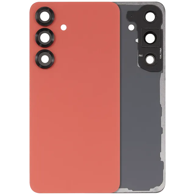 Zadní sklo se sklíčkem kamery pro Samsung Galaxy S25 5G (bez loga) (Aftermarket Plus) (Coral Red)