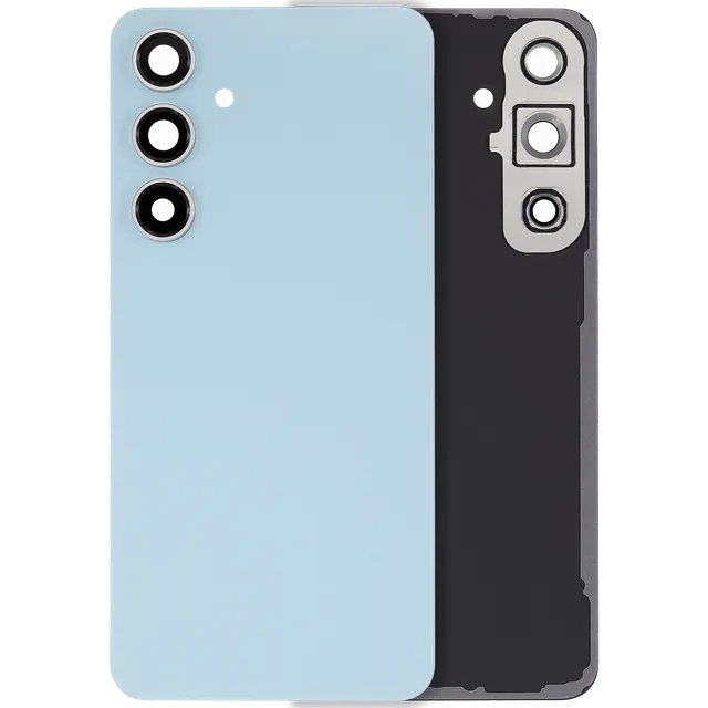 Zadní sklo se sklíčkem kamery pro Samsung Galaxy S24 FE (bez loga) (Aftermarket Plus) (modrá)