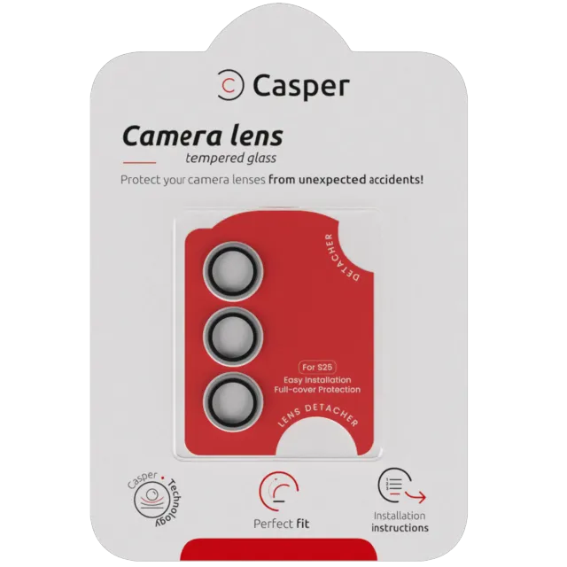 Ochrana objektivu Casper pro Samsung Galaxy S25 (Clear Rings)