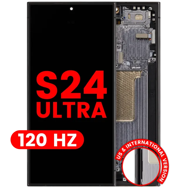 OLED displej s rámečkem pro Samsung Galaxy S24 Ultra (US & International Version) (Aftermarket Plus) (120 Hz) (černý titan)